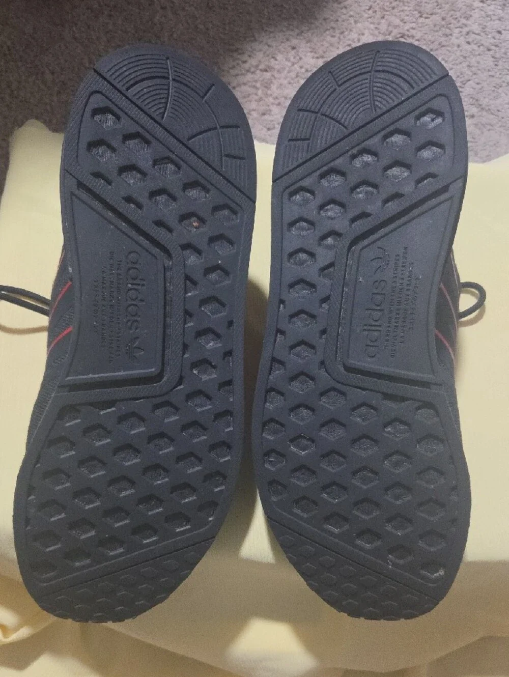adidas Black Sneakers with Red Lace Tips